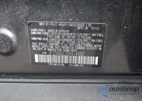 2013 Subaru Forester 2.5X Limited из США, поврежденный, VIN JF2SHAEC7DH414492